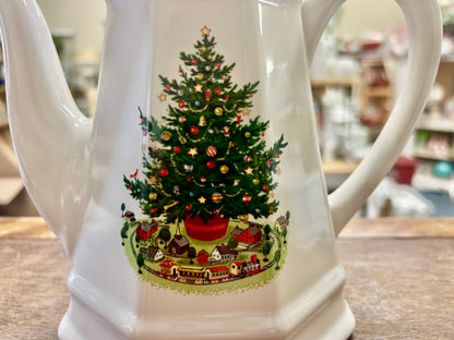 Red Green White Pfaltzgraff Christmas Heritage Coffee Pot, 8"