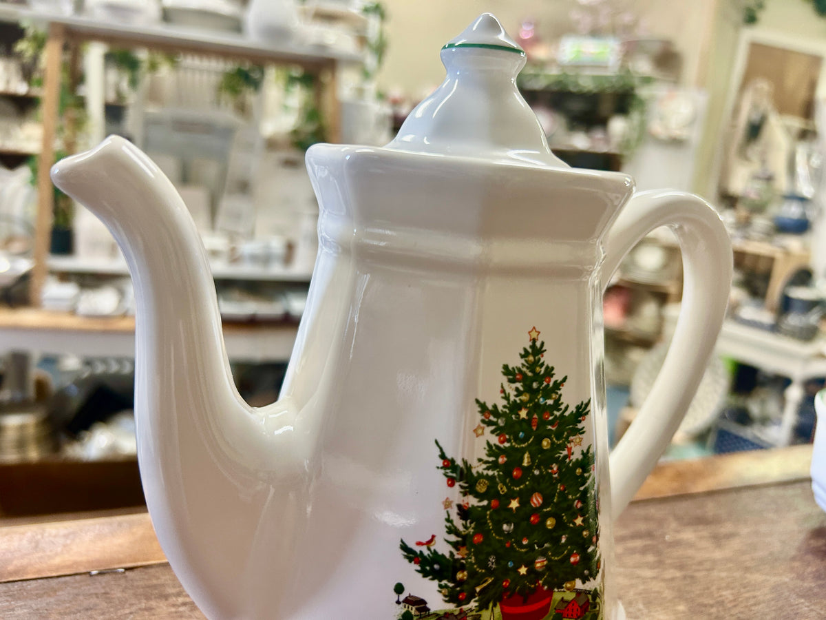 Red Green White Pfaltzgraff Christmas Heritage Coffee Pot, 8"