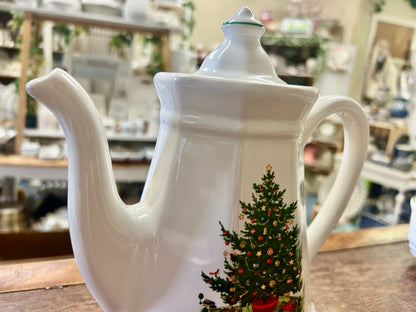 Red Green White Pfaltzgraff Christmas Heritage Coffee Pot, 8"