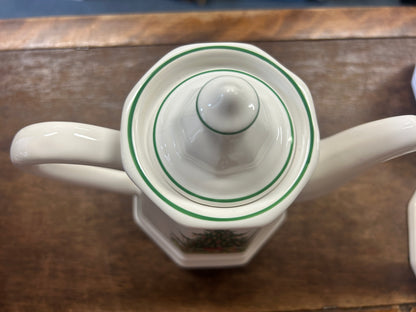 Red Green White Pfaltzgraff Christmas Heritage Coffee Pot, 8"
