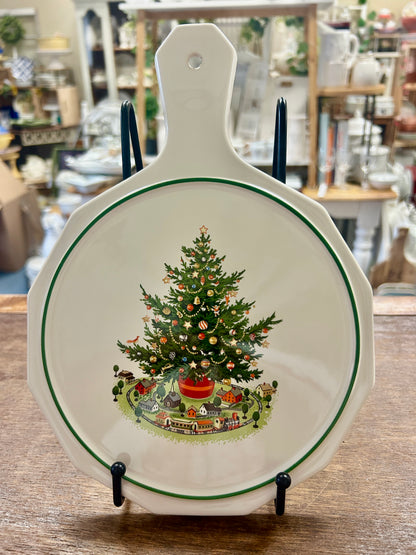 Red Green White Pfaltzgraff Christmas Heritage Cheese Plate, 10 1/2"