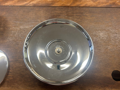 Clear Kromex Glass Lazy Susan w/ Bowl & Lid, 12"