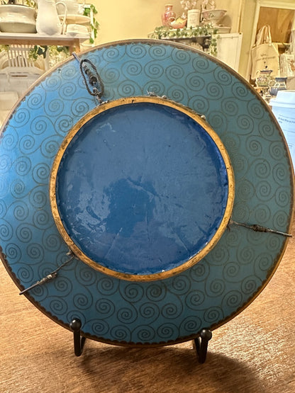 Japan Meiji Cloisonne Fish Plate, 9.5"