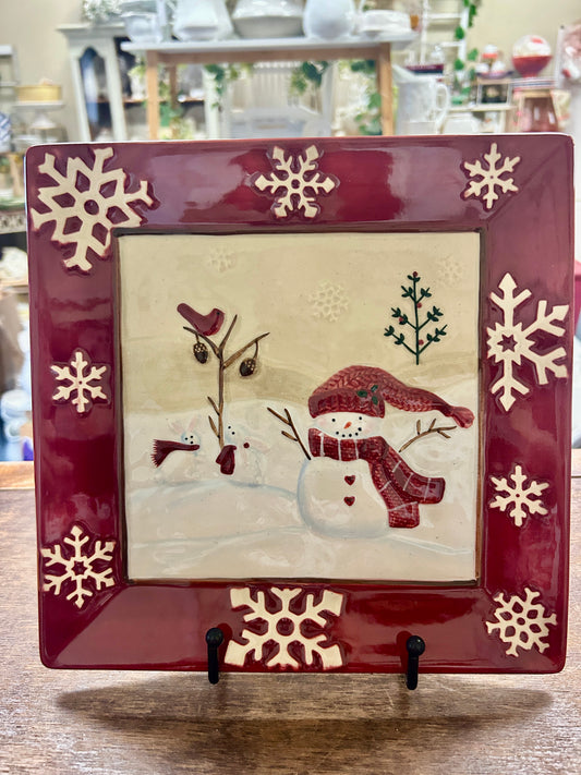 Multicolor St Nicholas Square Winter Wishes Plate, 9 1/4"