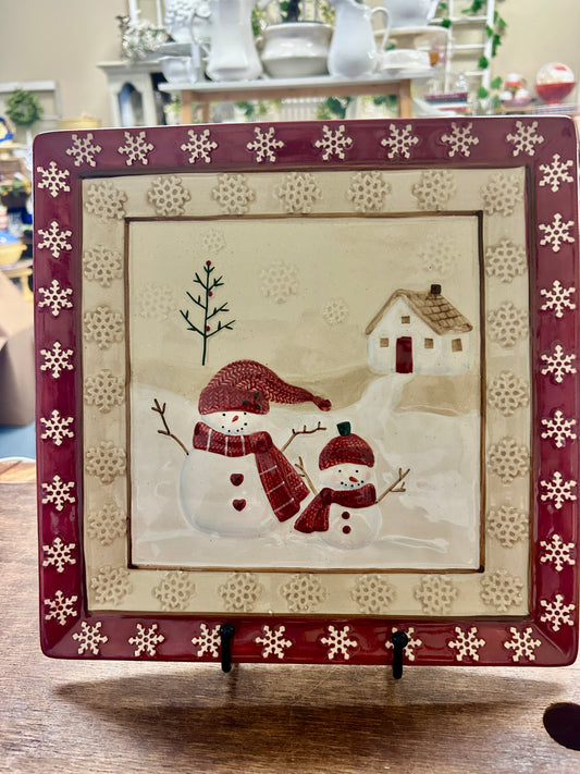 Multicolor St Nicholas Square Winter Wishes Plate, 11"