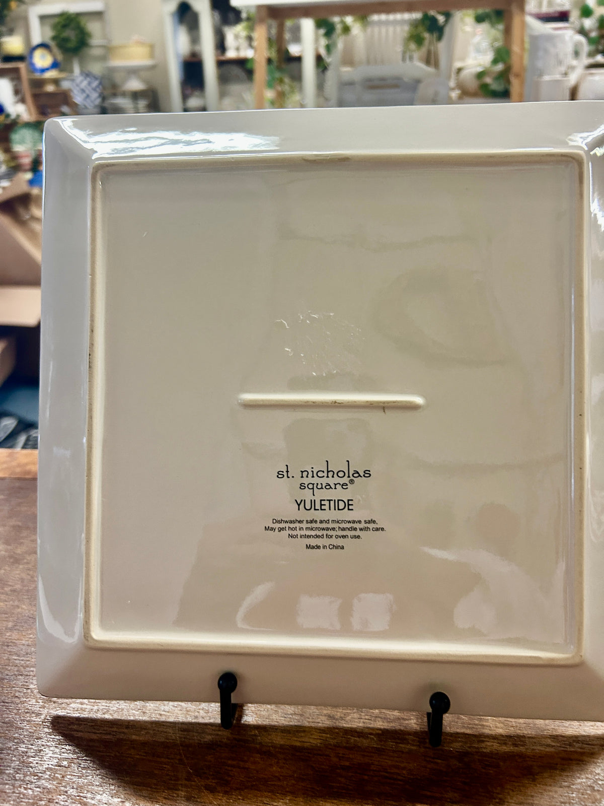 Cranberry St Nicholas Square Yuletide Square Snowman Plate, 10 1/4"