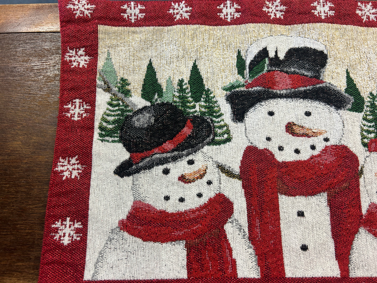 Red Green White St Nicholas Square Snowman Christmas Placemat, 17 3/4"