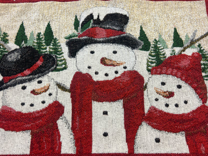 Red Green White St Nicholas Square Snowman Christmas Placemat, 17 3/4"