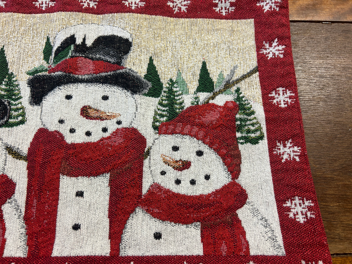 Red Green White St Nicholas Square Snowman Christmas Placemat, 17 3/4"