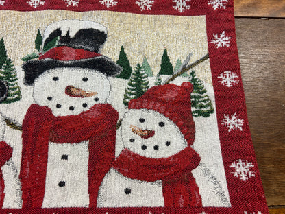 Red Green White St Nicholas Square Snowman Christmas Placemat, 17 3/4"