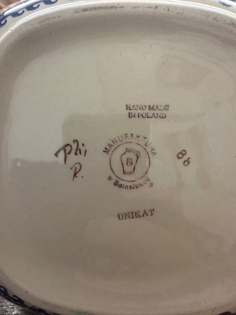 Manufaktura Polish Pottery Square Bowl