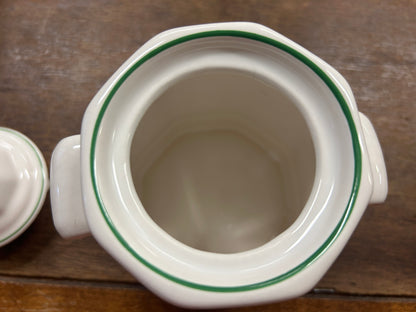 Red Green White Pfaltzgraff Christmas Heritage Sugar Bowl, 5 3/4"