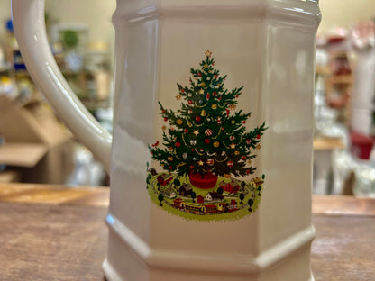 Red Green White Pfaltzgraff Christmas Heritage Pitcher, 7 1/2"