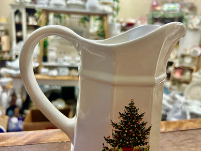 Red Green White Pfaltzgraff Christmas Heritage Pitcher, 7 1/2"