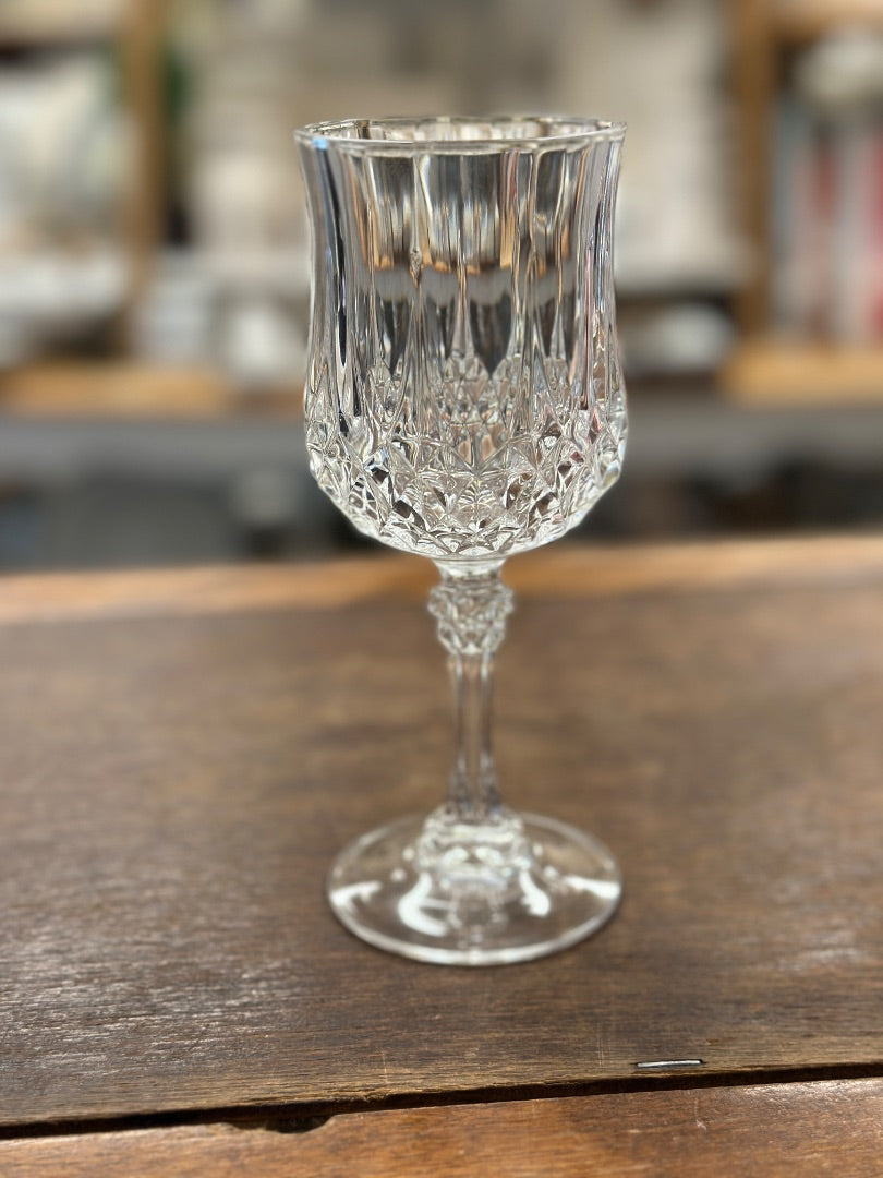 Clear Cristal d'Arques Crystal Wine Glass France, 6 1/2"