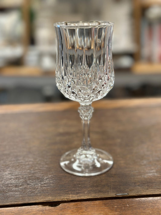 Clear Cristal d'Arques Crystal Wine Glass France, 6 1/2"