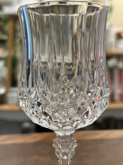 Clear Cristal d'Arques Crystal Wine Glass France, 6 1/2"