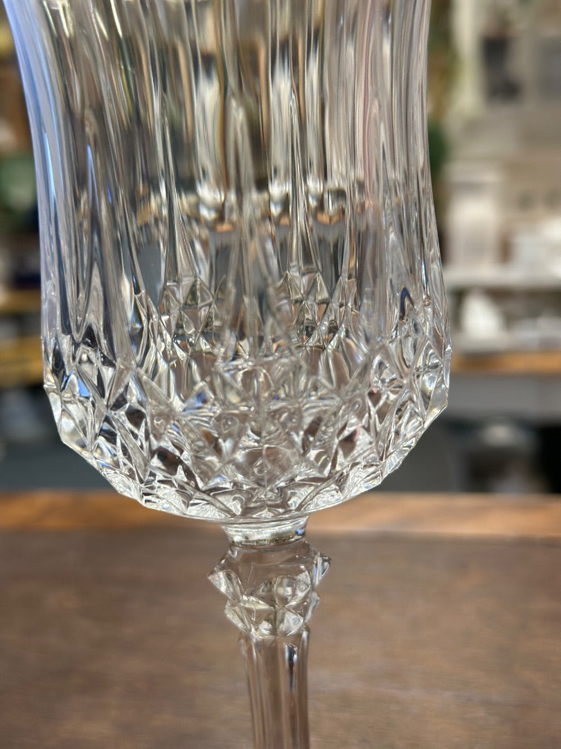 Clear Cristal d'Arques Crystal Wine Glass France, 6 1/2"