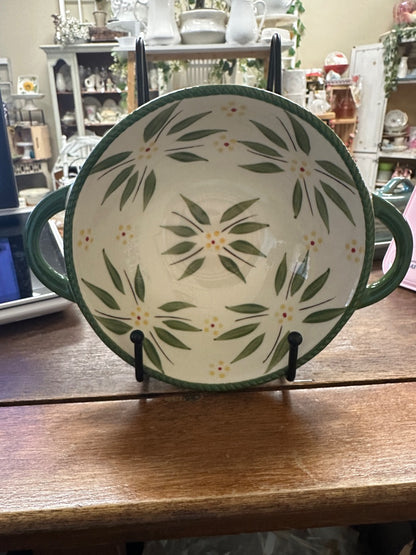 Old World Green Temptations Bowl w/ Handles, 16 ounces