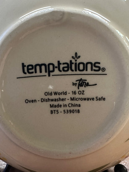 Old World Green Temptations Bowl w/ Handles, 16 ounces