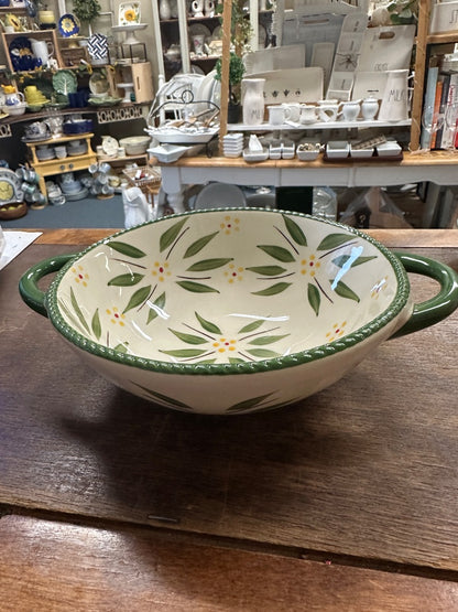 Old World Green Temptations Bowl w/ Handles, 16 ounces