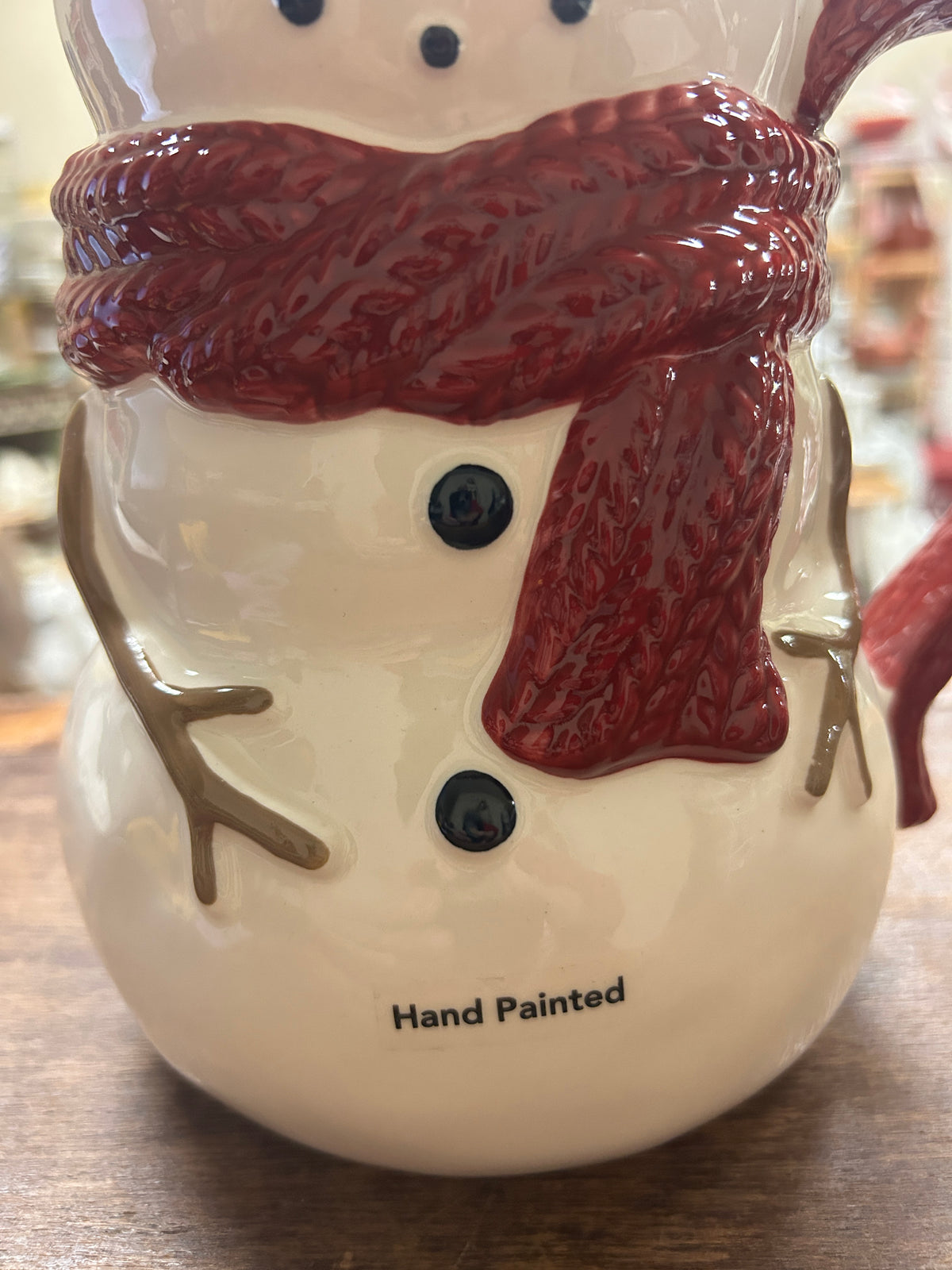 Cranberry St Nicholas Square RARE Yuletide Snowman Pitcher, 10"