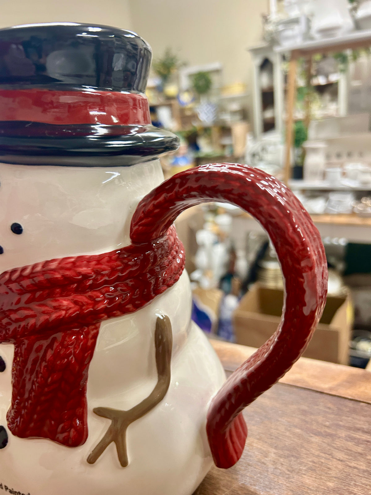 Cranberry St Nicholas Square RARE Yuletide Snowman Pitcher, 10"