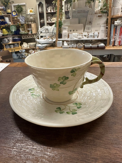 Belleek Shamrock Cup & Saucer