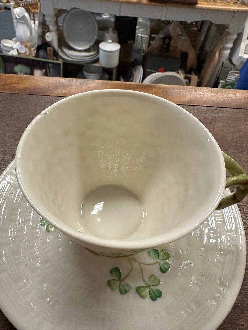 Belleek Shamrock Cup & Saucer