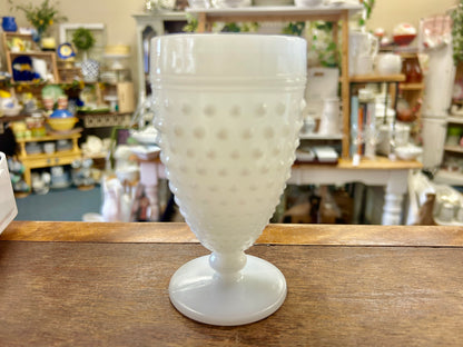 White Anchor Hocking Hobnail Milk Glass Goblet, 5 1/2"
