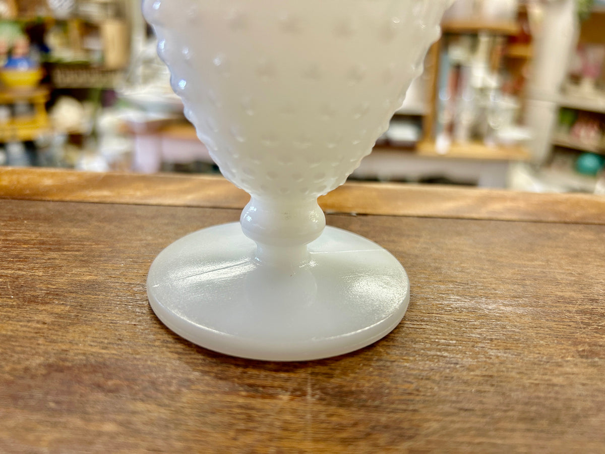 White Anchor Hocking Hobnail Milk Glass Goblet, 5 1/2"