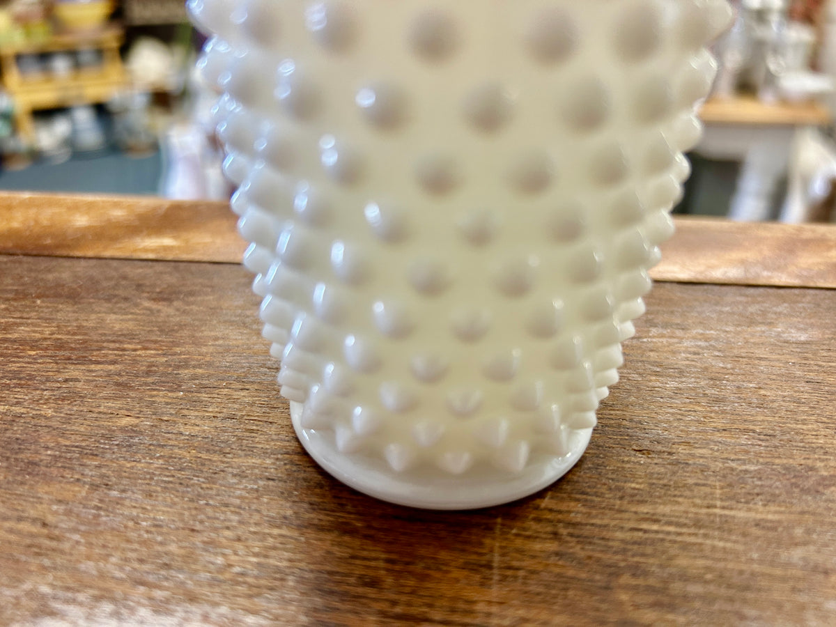 White Fenton Hobnail Milk Glass Cup, 3 1/2"