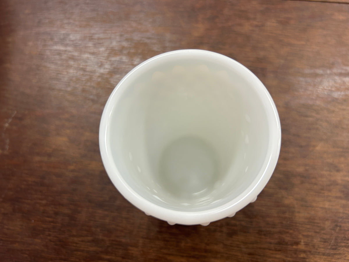 White Fenton Hobnail Milk Glass Cup, 3 1/2"