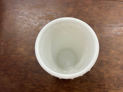 White Fenton Hobnail Milk Glass Cup, 3 1/2"