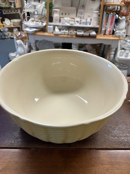 Yellow Johnson Bros Basketweave Bowl, 11"