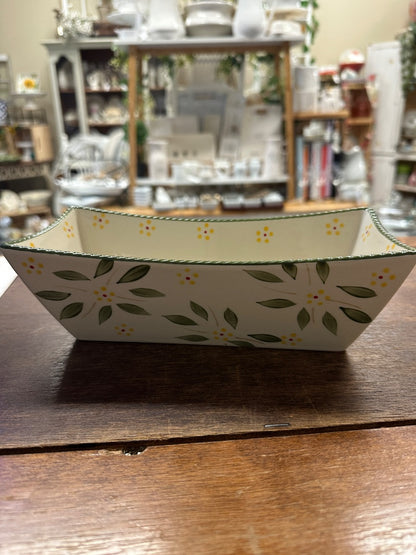 Old World Green Temptations Rectangular Baker RARE, 9"