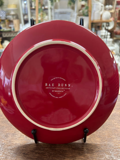 Red Rae Dunn Tis The Season Red Plate, 8"