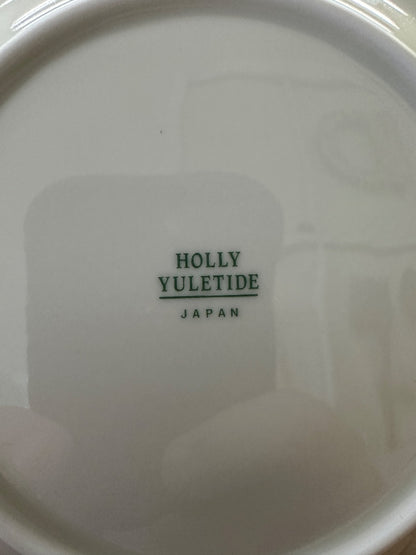 Red Green White Porcelain Ware Holly Yuletide Salad Plate, 7.5"
