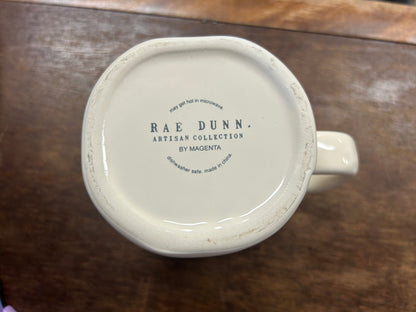 White Rae Dunn FA LA LA Mug, 4 3/4"