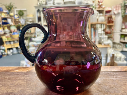 Purple Glass Pitcher, 7"