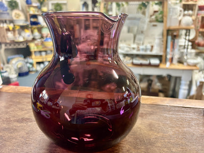 Purple Glass Pitcher, 7"