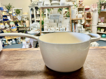 Le Creuset White 2 .25 QT Sauce Pan France, 2.25 QT