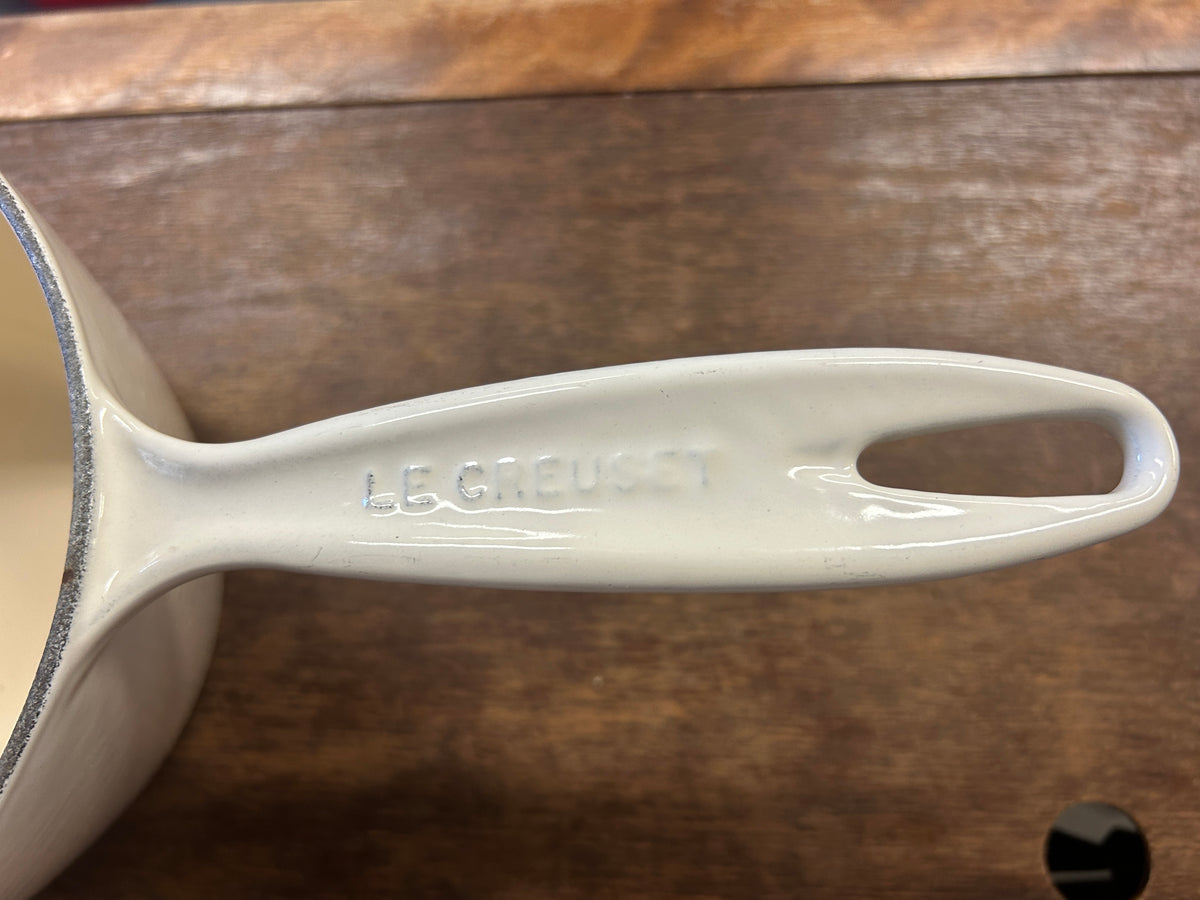 Le Creuset White 2 .25 QT Sauce Pan France, 2.25 QT