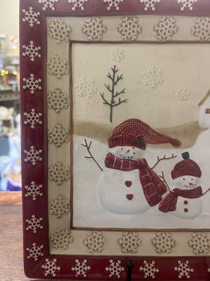 Cranberry St Nicholas Square Winter Wishes Snowman Plate, 11"