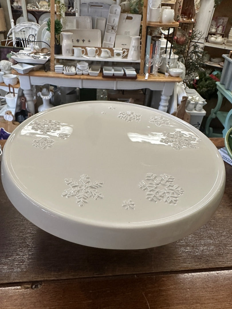 White Hallmark Snowflake Cake Stand, 10"