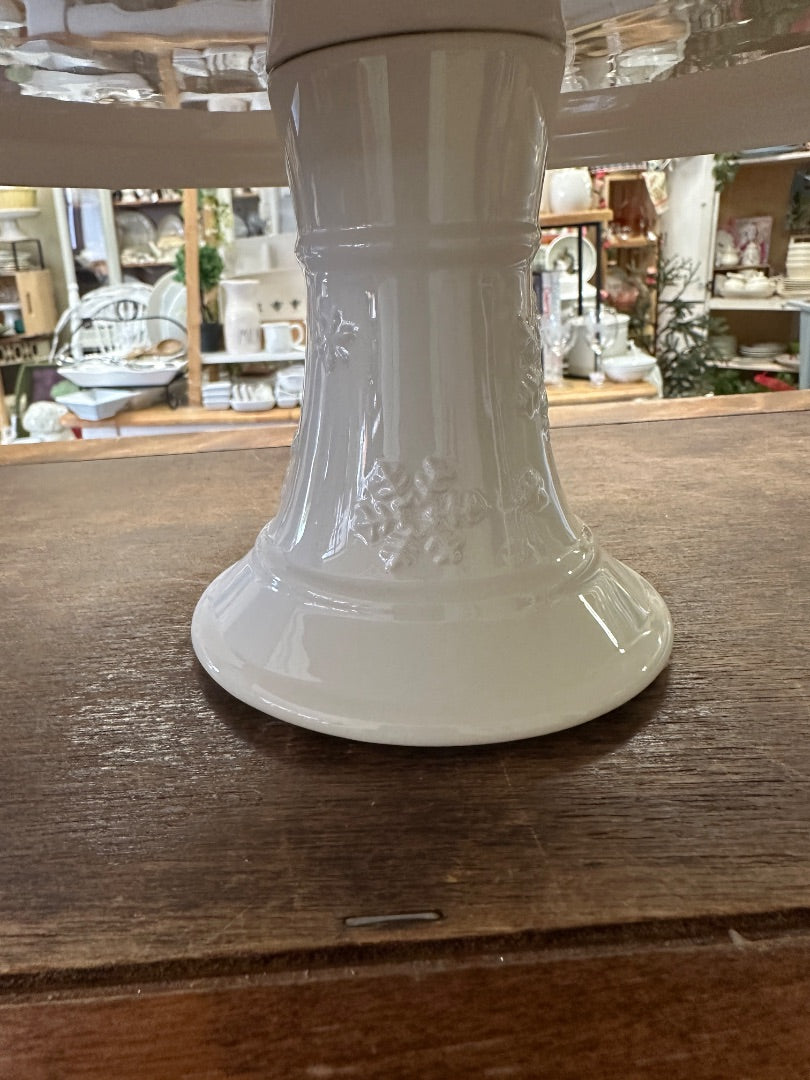 White Hallmark Snowflake Cake Stand, 10"