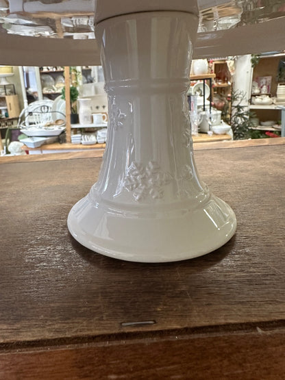 White Hallmark Snowflake Cake Stand, 10"