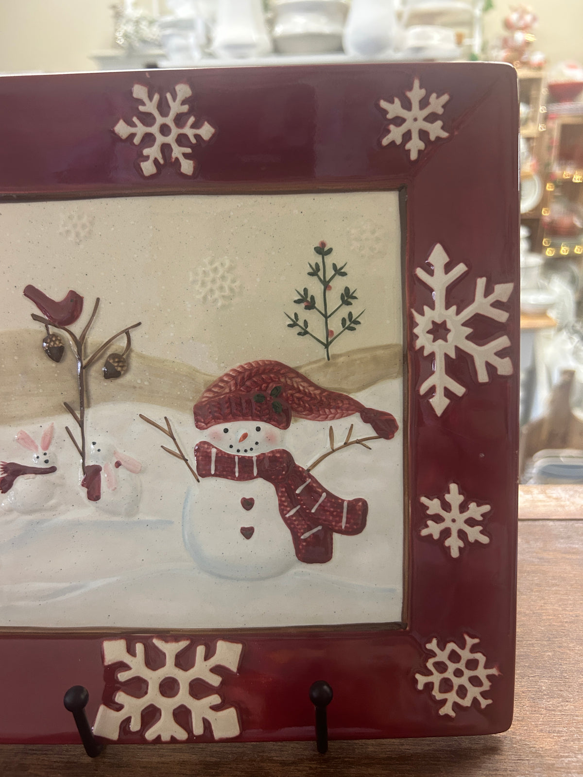 Cranberry St Nicholas Square Winter Wishes Snowman Plate, 9 1/4"