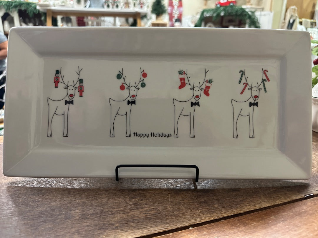 BIA Rudy Happy Holidays Platter, 14.5" x 7"