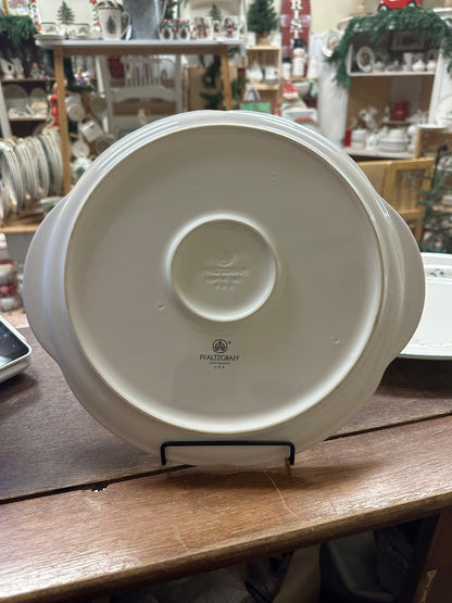Red Green White Pfaltzgraff Winterberry Platter w Handles, 12.5"